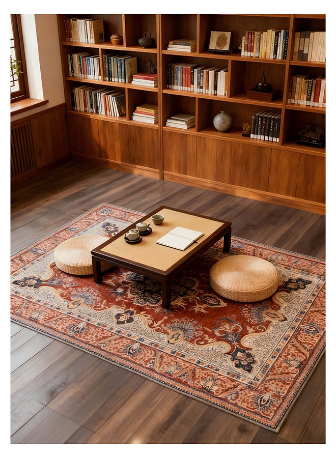 Noon East Carpet Rug Anti-Slip-  Size- 244 x 305 cm - 8x10 ft | Royal Heritage Design | Color- Red & Grey| Ideal as Carpets for Living room, Bedroom & Office - Image 5